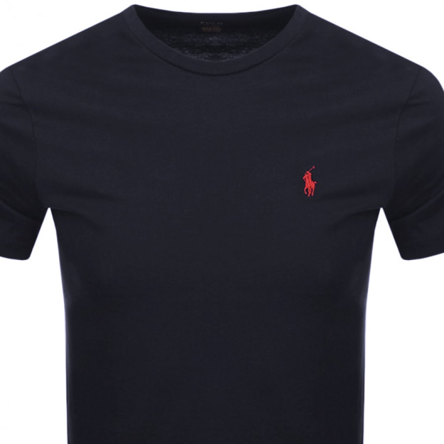 Alternative Image for ProductRalph Lauren Slim Fit Crew Neck T Shirt Navy2